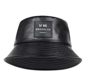 N86 Brooklyn Women`s Fashion Faux Leather Panama Bucket Hat - Picture 1 of 7