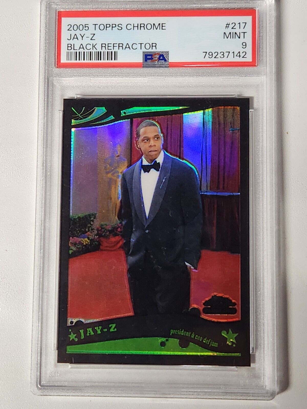 2005 Topps Chrome Jay-z Black Refractor /399 PSA 9