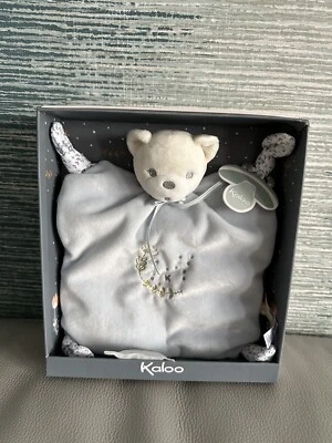 Kaloo Perle Knots Doudou Bear Blue Comforter Blankie Soother NEW blanket soother - Image 1 of 4