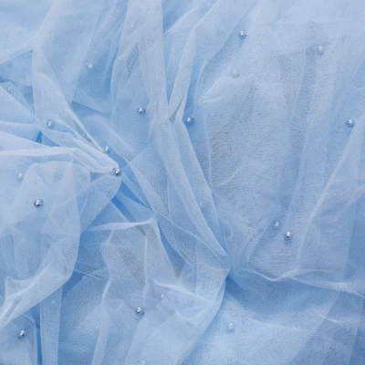 Mesh Tulle Tablecloth Hollow Out Beaded DIY Wedding Backdrop Photography Sewing - Image 1 of 4