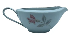 NORITAKE CHINA Gravy Boat Jug Rosemist 6225 Floral & Silver Detail Made in Japan - Imagen 1 de 8