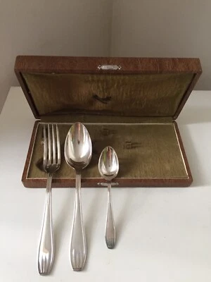 Coffret de baptême Couverts métal argenté  - Photo 1/3