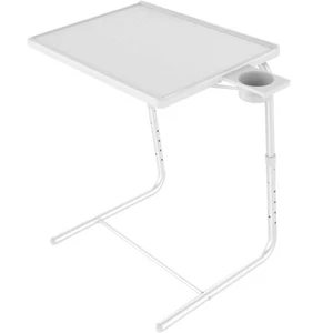Adjustable TV Tray Tables Folding Desk with 6 Height & 3 Tilt Angle & Cup Holder - Picture 1 of 32