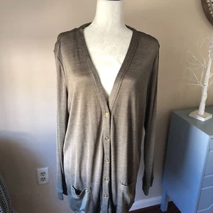 Michael Kors Sparkle Stretch Button Olive Cardigan - SIZE XL - READ DESCRIPTION - Picture 1 of 3