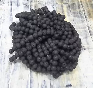 Cuentas de lava natural negras 6 mm redondas aprox 61 piezas franqueo gratuito. Vendedor de oz - Imagen 1 de 3