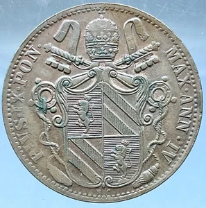 1 BAIOCCO 1849 R A.IV° STATO PONTIFICIO PAPA PIO IX° MONETA IN RAME - Picture 1 of 2