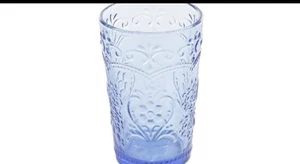 TWO Pioneer Woman Blue Amelia Embossed Glasses Tumblers Coolers New - Picture 1 of 1