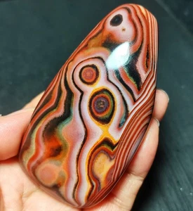 TOP 150.8G Natural Polished Silk Banded Lace Agate Crystal Madagascar R1905 - Picture 1 of 17