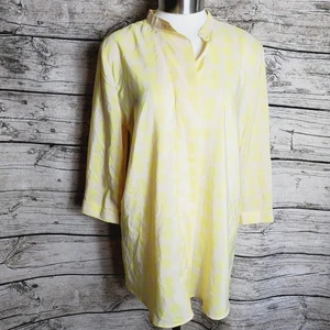 Gap Maternity Sz S Ivory With Yellow Polka Dot Pullover Shirt Blouse Top NWT - Picture 1 of 10