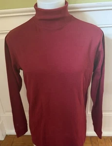 Utopia Wear Mens Dark Red Pullover Turtleneck Shirt Size Large Long Sleeve - Picture 1 of 4