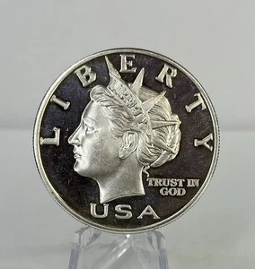 1999 NORFED Liberty Torch Proof Round 1oz .999 Silver - Rare Early Year - Picture 1 of 5