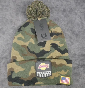 Los Angeles Lakers NBA ULTRA GAME KNIT CUFF-LINED CAMO USA BEANIE HAT - Picture 1 of 10