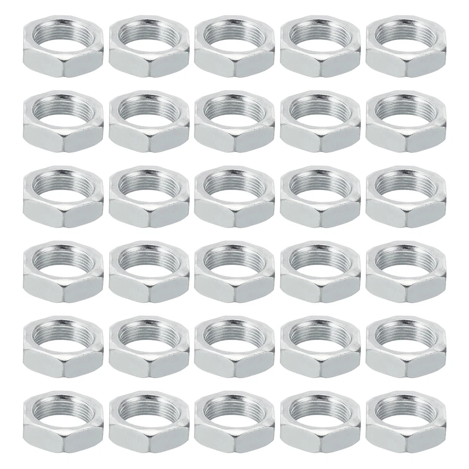 M18x1.0 Stahl Sechskantmuttern 30 Pack Metrische Gewinde Verzinkt 8mm Höhe - Bild 1 von 4