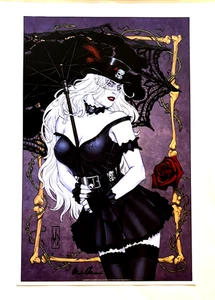 LADY DEATH EXCLUSIVE COFFIN SIGNED LIMITED EDITION ART PRINT COA NM+ - Picture 1 of 3