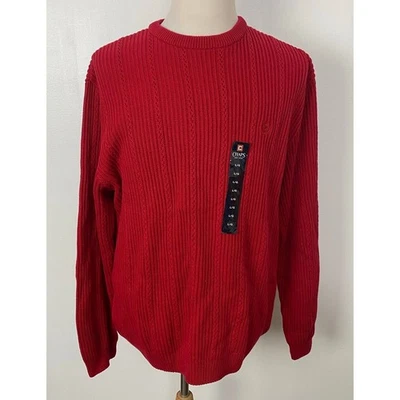 NEW VTG Y2K Chaps Ralph Lauren crewneck cableknit cotton pullover sweater L - Image 1 of 4