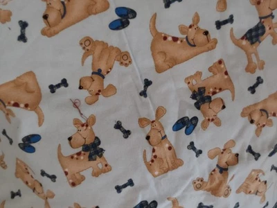 FABRIC FLANNEL PUPPY W/A BONE PATTERN 48 IN X 42 IN - Image 1 of 2