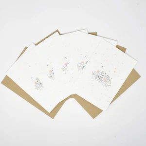 Vida Natur Samen Papier Grußkarte 'Rosa Blumen' - 5er Pack - Bild 1 von 1