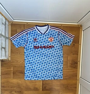 Camiseta de fútbol visitante Manchester United 1990 1991 1992 Adidas talla XL - Imagen 1 de 4