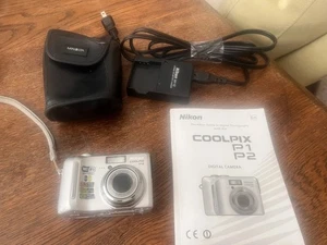 Nixon Coolpix P2 51.MP digital Camera With Charger Lens Will Not Open, Needs Fix - Picture 1 of 3