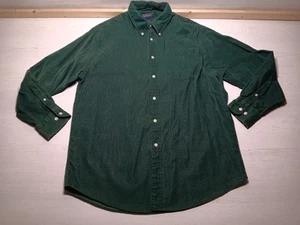 Saddlebred Green Corduroy Cotton Button Down Shirt Men’s Medium Retro Gorpcore - Picture 1 of 16