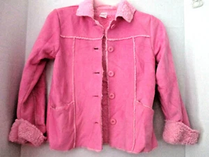 GYMBOREE~Pink Sherpa Lined SUEDE LIKE JACKET COAT~Girls 8 - Picture 1 of 2