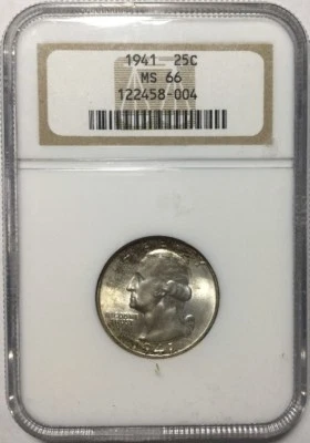 25c Washington Quarter 1941 NGC MS66 # Foto 1 de 3