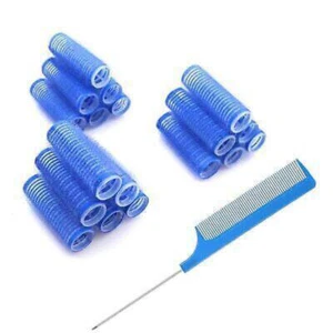 Small Size Hair Rollers Curlers Self Grip Holding For Hairdressing Gripping Blue - Picture 1 of 7