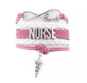 Infinity Love Enfermera Enfermeras Cuidado de la Salud Rosa Blanco Pulsera ¡Nuevo Envío Gratuito! - Imagen 1 de 1