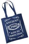 44Th Birthday Gift Tote Mam Shopping Cotton Bag Ancient 1980 Aged To Perfection