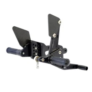 MG Biketec Rearset Kit Black Fixed Footpegs SUZUKI GSX-R750 2006 - 2010 - Picture 1 of 3