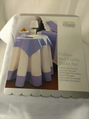 Martha Stewart Collars and Cuff  2 (Two) Piece Table Cloth Set. 70 inch Round - Image 1 of 3