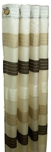 One Modern Look sheer panel Light Cream/Off white/Brown With Linning, 96" by 60" - Picture 1 of 3