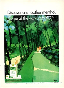 Publicidad impresa de mentol vintage 1972 Kool Cigarettes Discover A Smoother - Imagen 1 de 1
