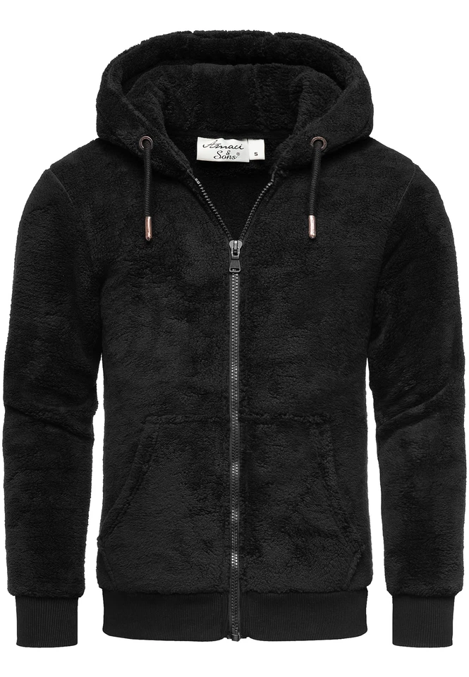 Herren Teddy Sweatjacke Plüsch Hoodie Pullover Zipper Jacke 4076 - Bild 1 von 1