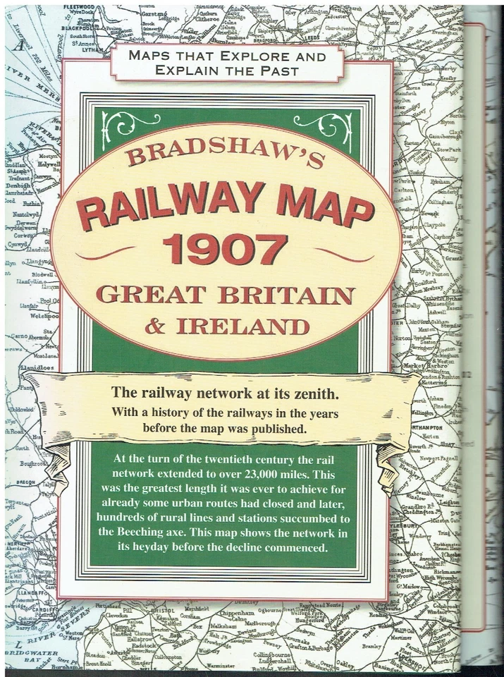 BRADSHAWS 1907 RAILWAY MAP OF GREAT BRITAIN & IRELAND HARDBACK (REPRO) - Image 1 of 1