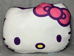 NEW Hello Kitty Sanrio Travel Cloud Pillow Soft White Purple Pink Cuddly 15”x13” - Picture 1 of 3
