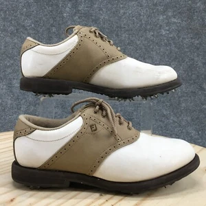 Footjoy Shoes Mens 7.5 M Greenjoys Golf Sneakers White Cleats Lace Up Low 48727 - Picture 1 of 19