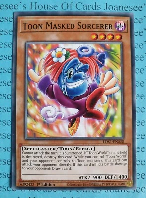 Toon Masked Sorcerer LDS1-EN058 Common Yu-Gi-Oh Card 1st Edition New - Image 1 of 3
