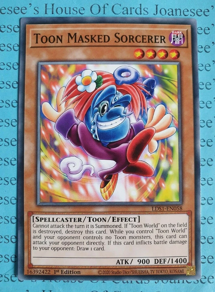 Toon Masked Sorcerer LDS1-EN058 Common Yu-Gi-Oh Card 1st Edition New - Image 1 of 3