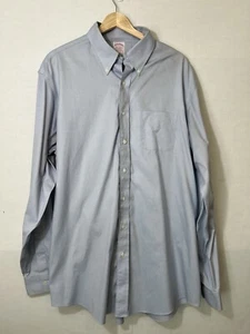 DE COLECCIÓN BROOKS BROTHERS MADISON 1818 Hombres 17/37 Algodón Sin Planchar Ajuste Regular Azul - Imagen 1 de 13
