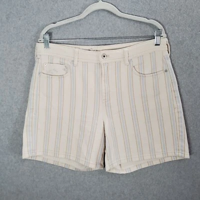 Pilcro by Anthropologie 女式短裤 30 米色修身男友凸版条纹 — 第 1/4 张图片