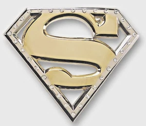 Superman Belt Buckles Halloween Cosplay Costume Vintage Gold Metal Bling Style - Picture 1 of 7
