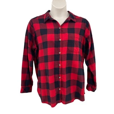 Camisa de franela a cuadros Sonoma Buffalo para mujer talla XXL con botones LS algodón Foto 1 de 4