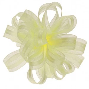 3/8" Satin and Organza Pull Bow 25 Yards Makes 25 Bows - Yellow - Picture 1 of 1