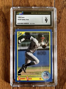 SAMMY SOSA ROOKIE CARD 1990 SCORE #558 GRADED MINT CSG 9 WHITE SOX - Picture 1 of 2