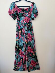 Zara Women's Floral Jumpsuit with Sash around Waist Size M NWT Multicolor
