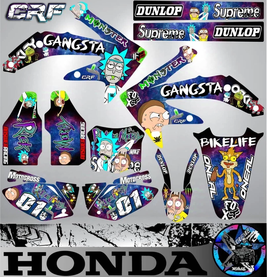 Комплект Gráficos calcomanías Honda CRF 450R 2005 - 2008 Графический Комплект Наклейки Наклейки - Изображение 1 из 1