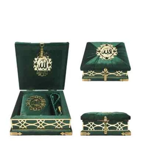 Fancy Eid Gift Box Velvet, Full Qur'an, Qr code for app Tasbeeh Islam decoration - Foto 1 di 31