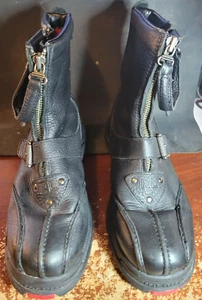Polo Sport Ralph Lauren Black Leather Boots Mens 6 Womens 8.5 - Picture 1 of 7