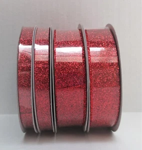 Menge 4 Celebrate It Weihnachten rot Glitzerband 7/8 x 8 yd & 3/8 x 10 yd - Bild 1 von 8